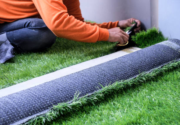 Artificial grass in the garden